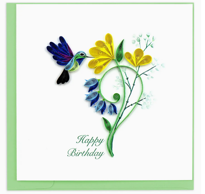 GREETING CARD "HUMMINGBIRD HAPPY BIRTHDAY"