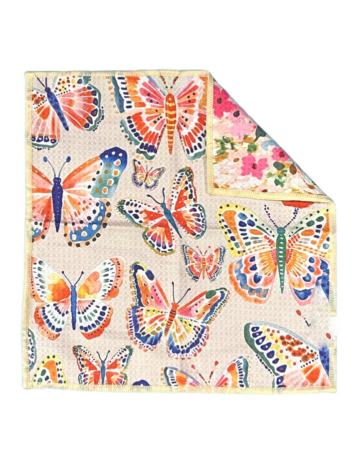WASHCLOTH BUTTERFLY CREM PINK