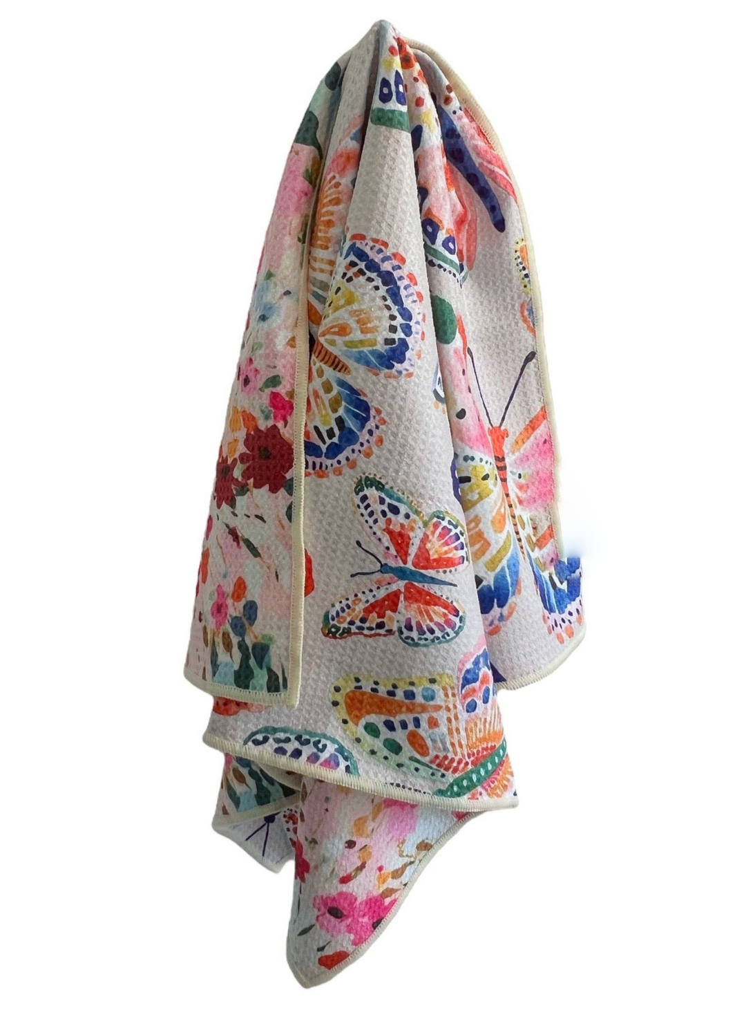 WASHCLOTH BUTTERFLY CREM PINK