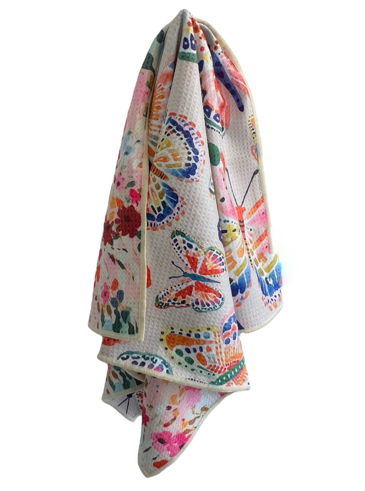 HAND TOWEL BUTTERFLY CREAM PINK