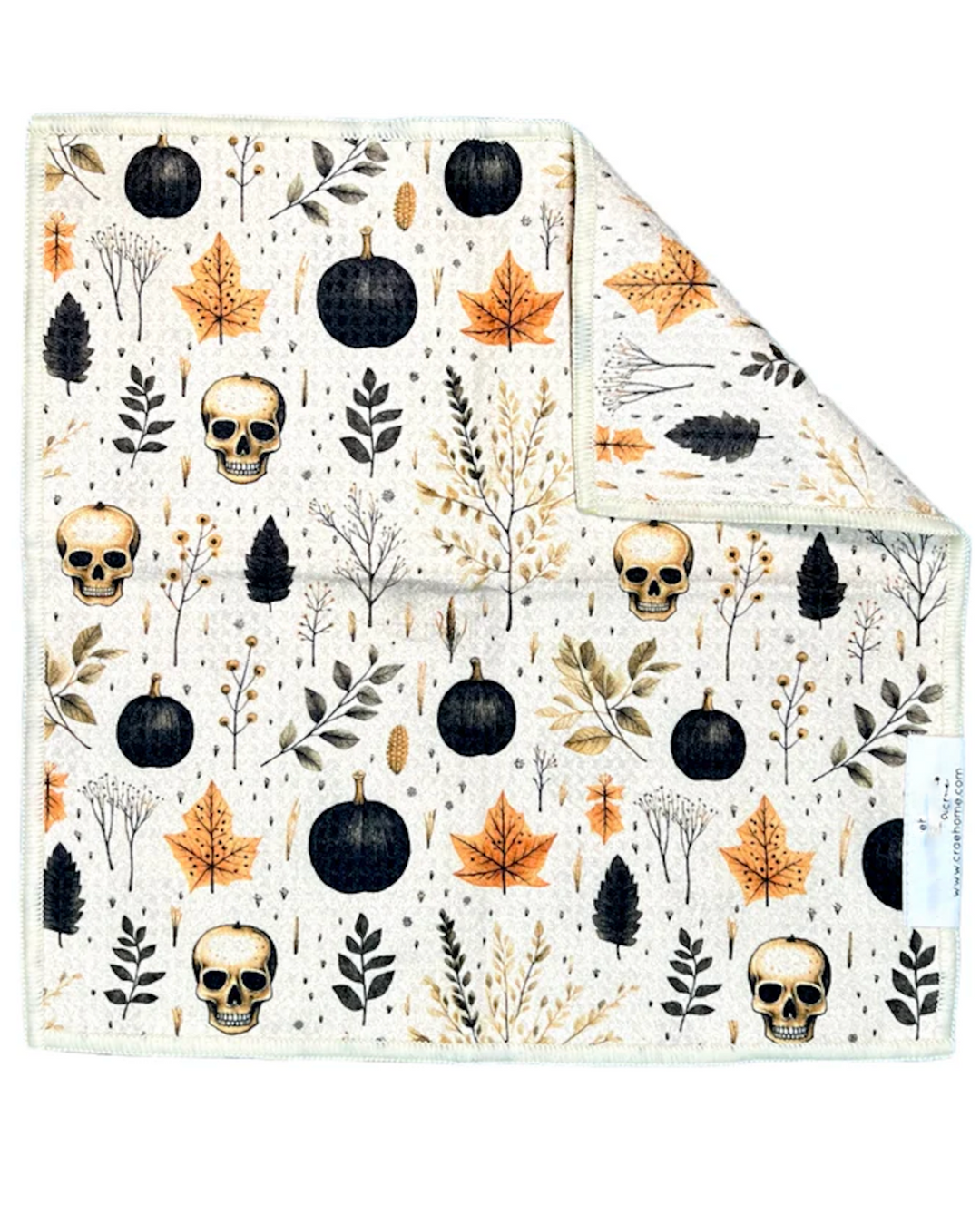 WASHCLOTH SKELETON & BLACK PUMPKIN
