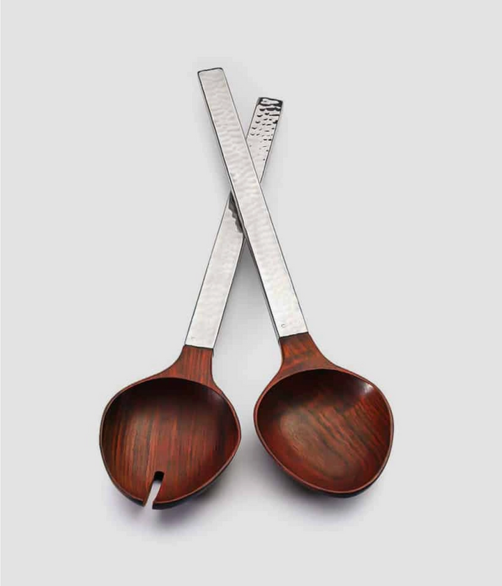 S/2 SALAD SERVER WITH ACACIA WOOD