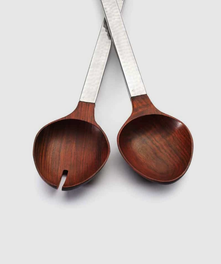 S/2 SALAD SERVER WITH ACACIA WOOD