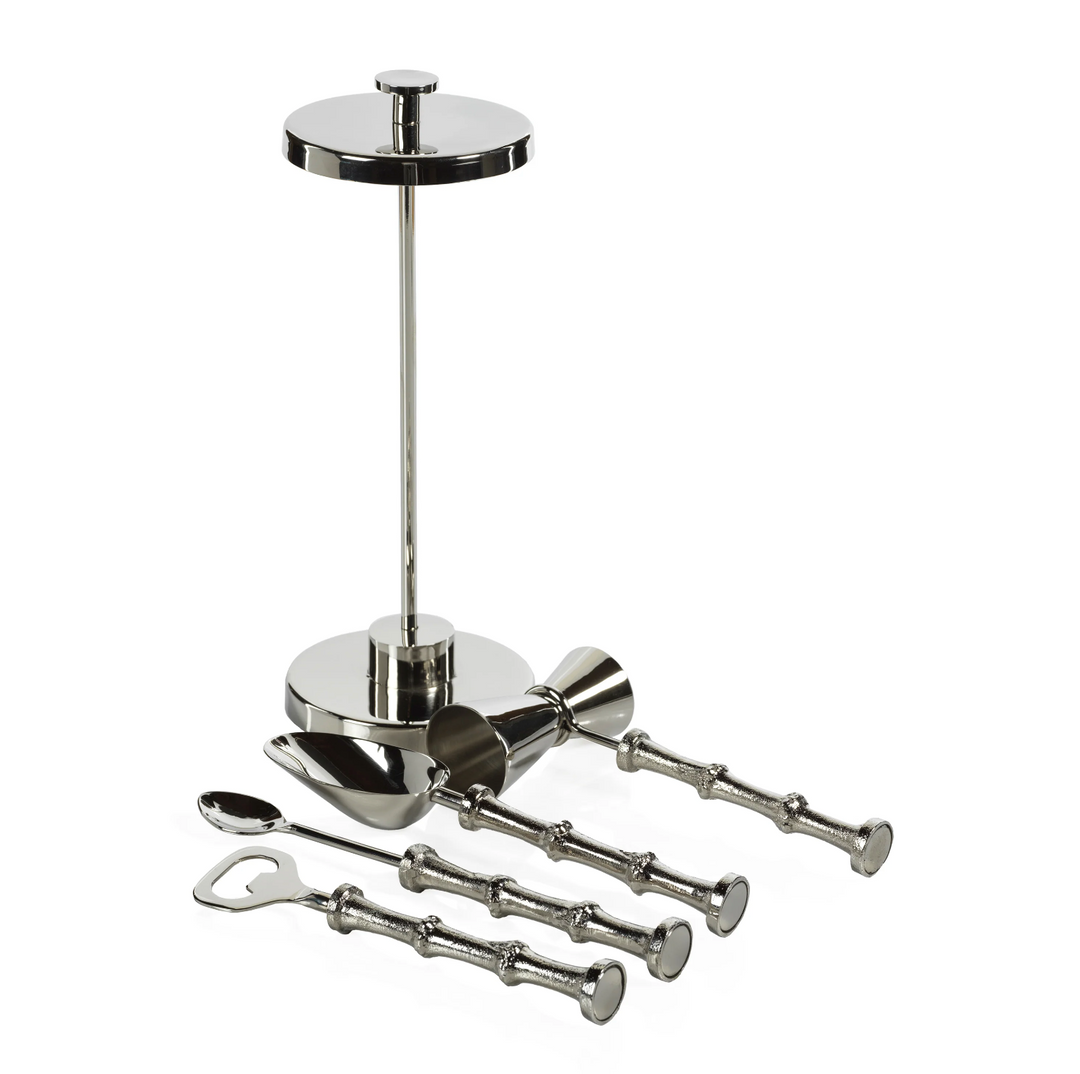 BAR TOOL SET BAMBOO 5 PIECE