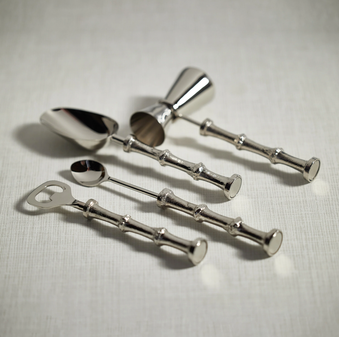 BAR TOOL SET BAMBOO 5 PIECE