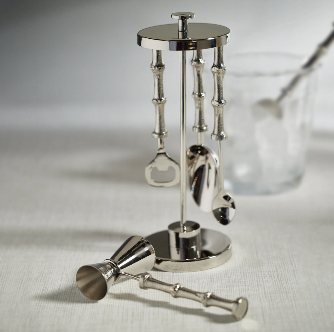 BAR TOOL SET BAMBOO 5 PIECE