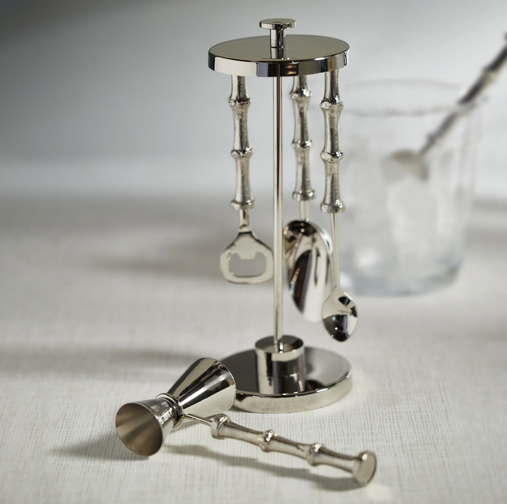 BAR TOOL SET BAMBOO 5 PIECE