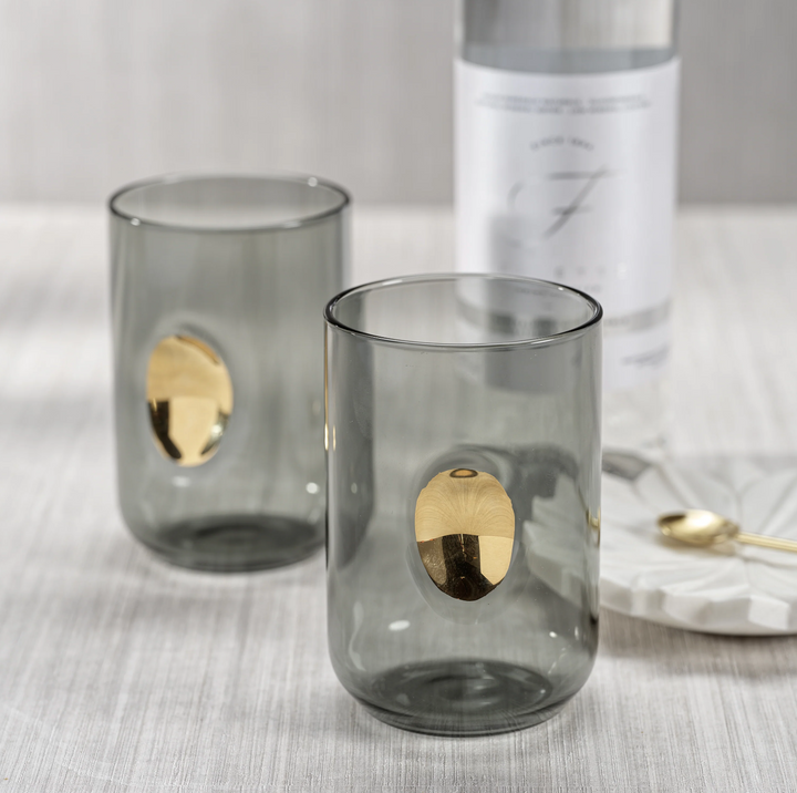 TUMBLER SMOKE WITH GOLD #54210