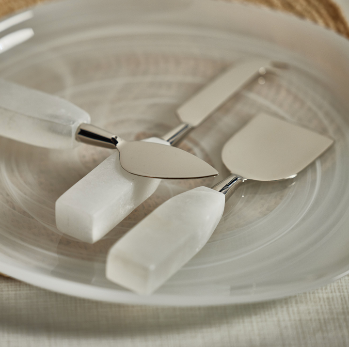 3 PC CHEESE KNIFE SET BLACK HANDLES