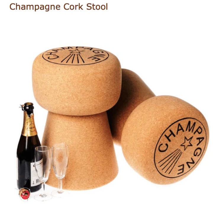 STOOL CORK CHAMPAGNE 9"D 17"H
