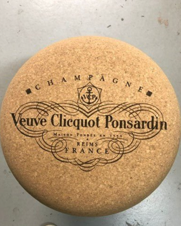 STOOL CORK CHAMPAGNE 9"D 17"H