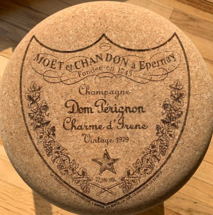 STOOL CORK CHAMPAGNE 9"D 17"H