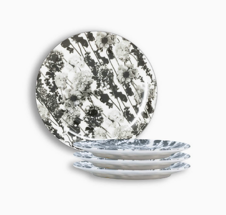 DINNERWARE MELAMINE GRAY FLORAL