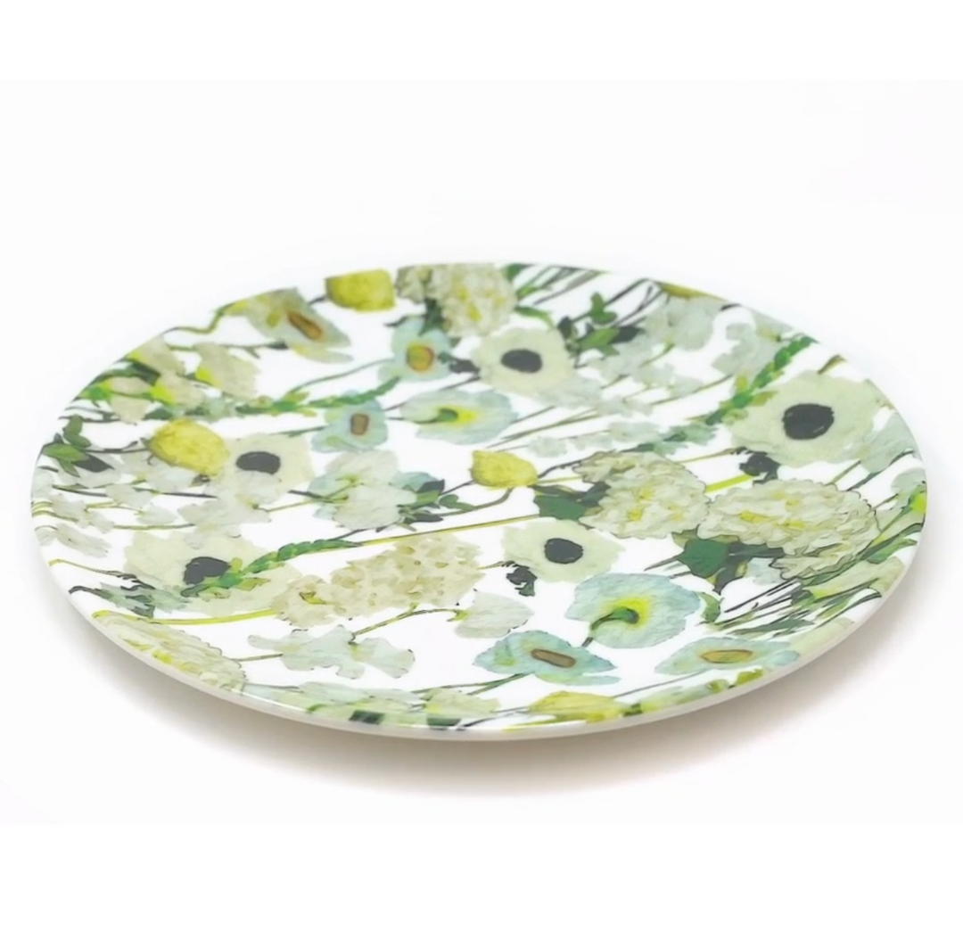 DINNERWARE MELAMINE CREAM FLORAL