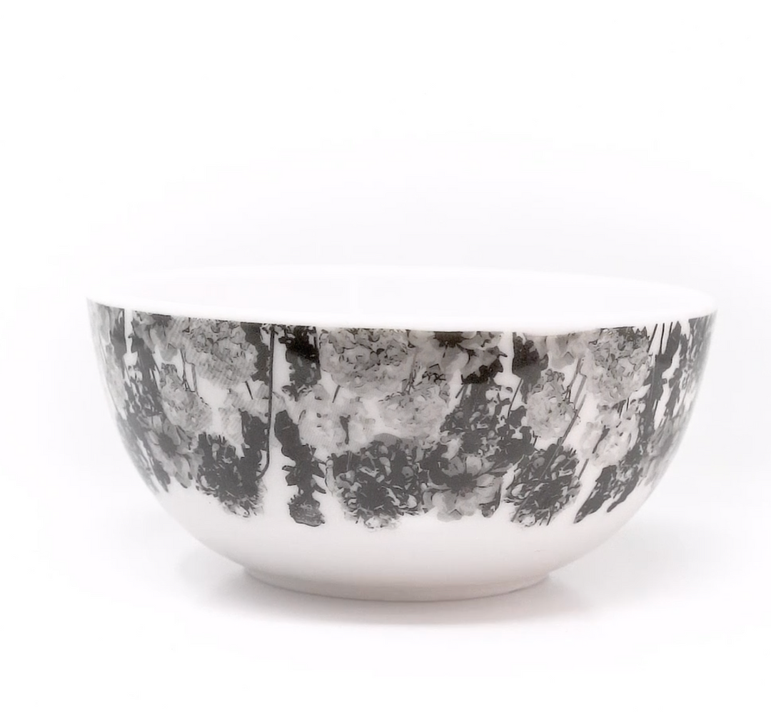 DINNERWARE MELAMINE GRAY FLORAL