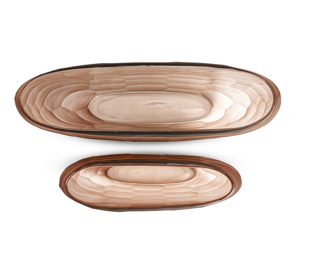 VASE TEXTURED GLASS BROWN