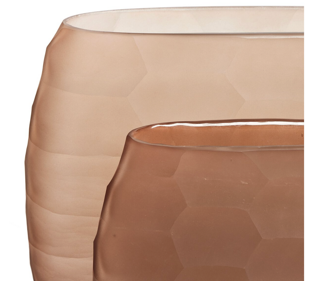 VASE TEXTURED GLASS BROWN