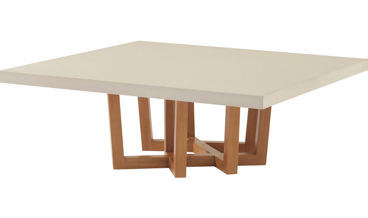 CUTTER SQUARE COCKTAIL TABLE - STONE TOP