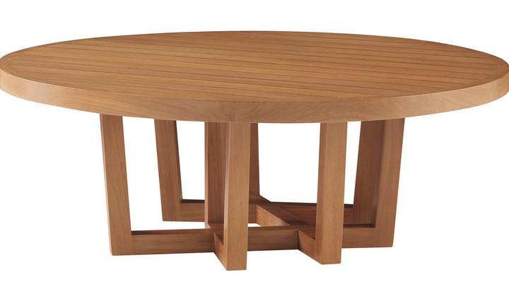 CUTTER ROUND COCKTAIL TABLE - WOOD TOP