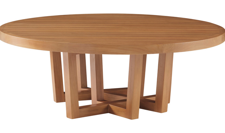 CUTTER ROUND COCKTAIL TABLE - WOOD TOP