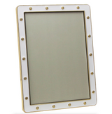FRAME WHITE ENAMEL&GOLD LOCKET