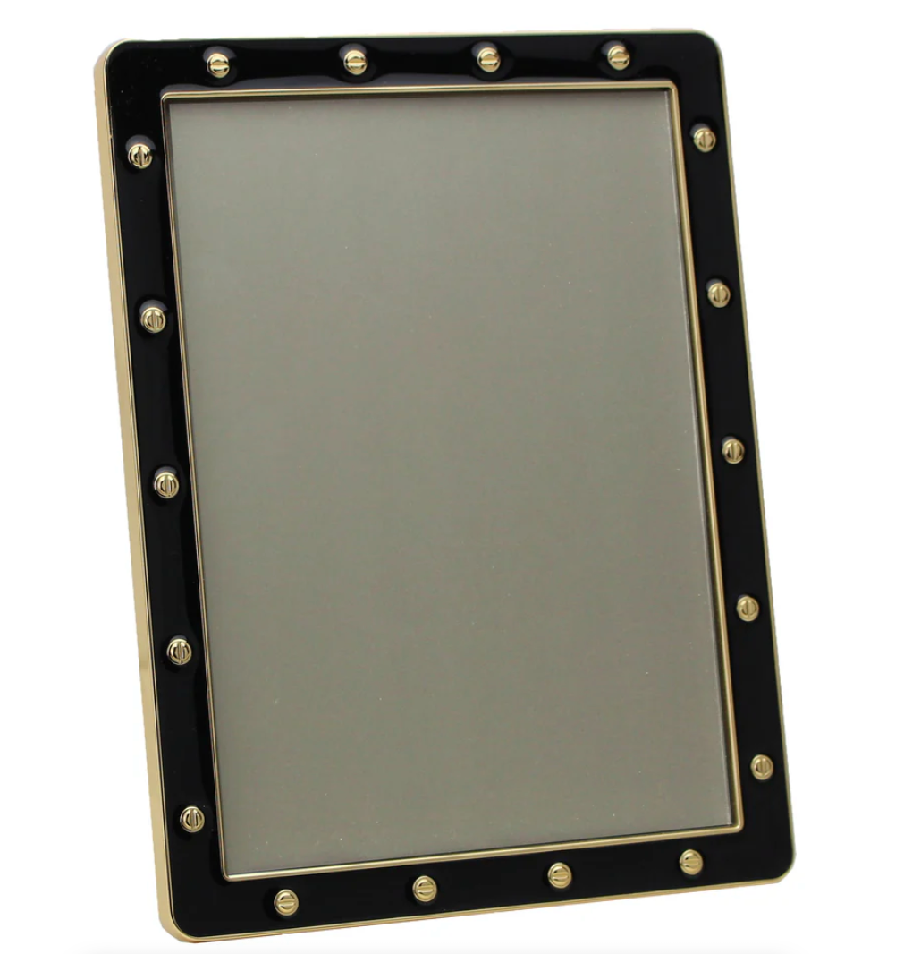 FRAME BLACK ENAMEL&GOLD LOCKET 5X7