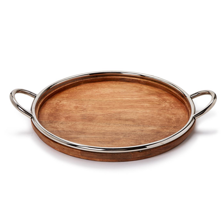 TRAY MANGO WOOD ROUND