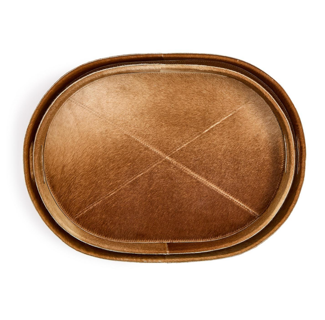 TRAY COWHIDE BROWN