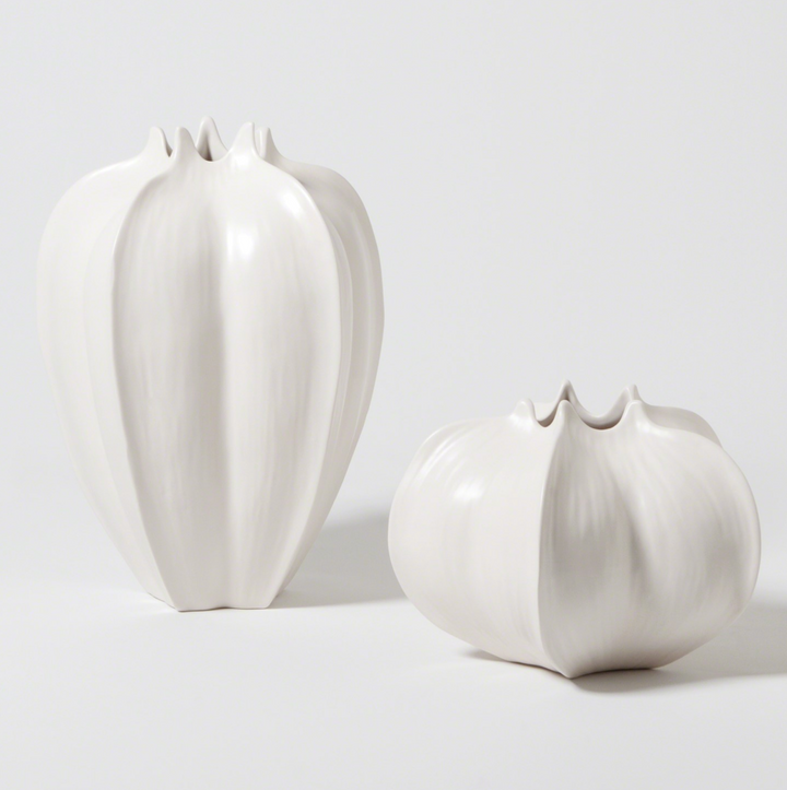 VASE FIVE-POINT CERAMIC WHITE