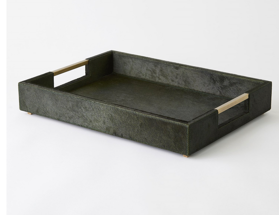 TRAY HAIR-ON-HIDE GREEN