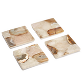 COASTERS AGATE W/ MARBLE BASE S/4