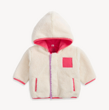 JACKET GENTLE CREAM SHERPA GIRL WITH STRIPE RIB