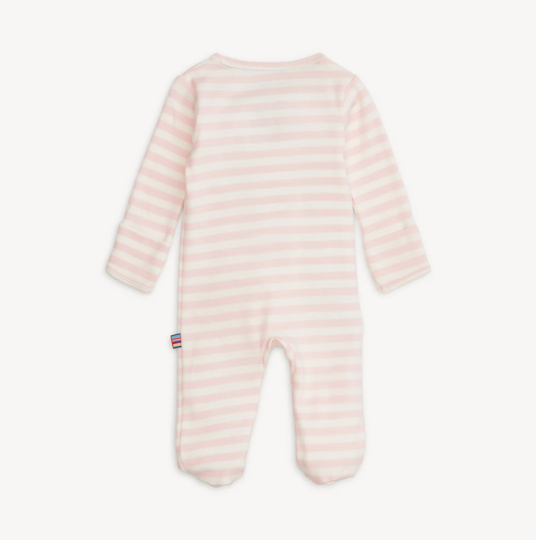 FOOTIE PINK STRIPE ORGANIC COTTON