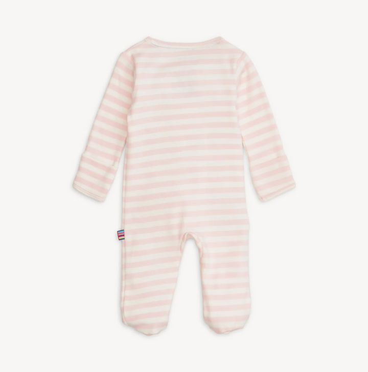 FOOTIE PINK STRIPE ORGANIC COTTON
