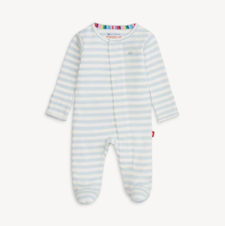 FOOTIE BLUE STRIPE ORGANIC COTTON