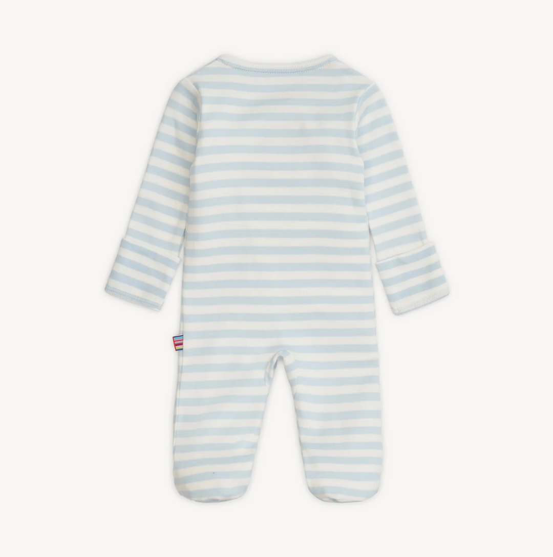 FOOTIE BLUE STRIPE ORGANIC COTTON