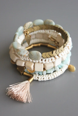 BRACELET AMAZONITE & WHITE STONE