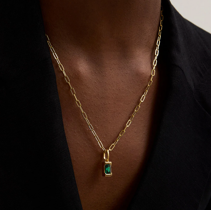 NECKLACE BAGUETTE EMERALD