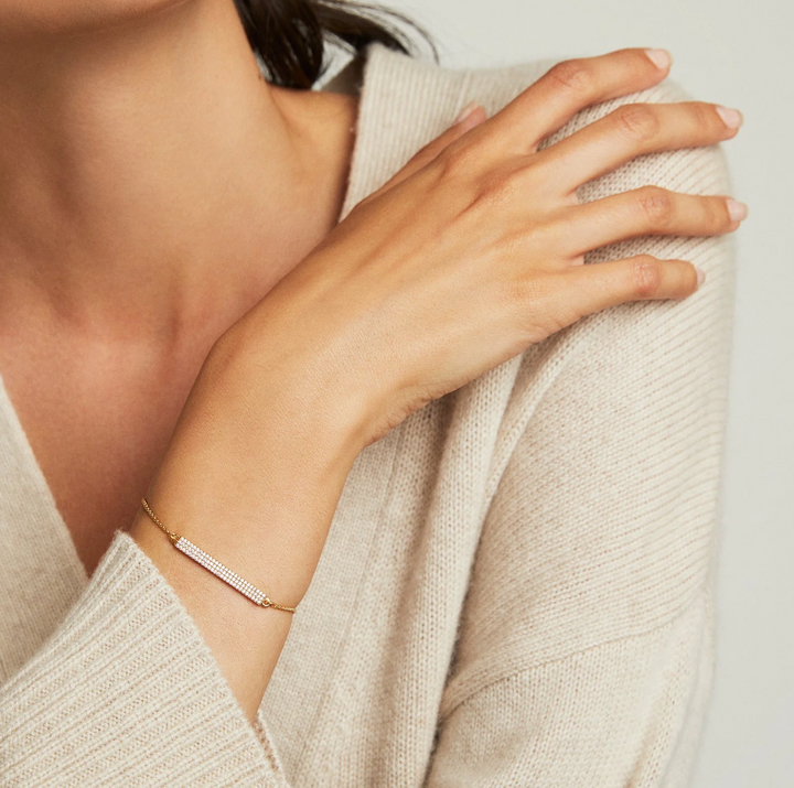 BRACELET PETITE PAVE BAR WHITE TOPAZ #66338