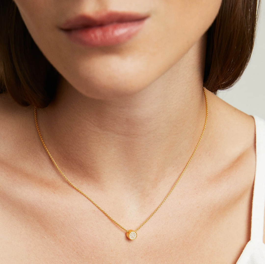 PENDANT PETITE PAVE WHITE TOPAZ #66341