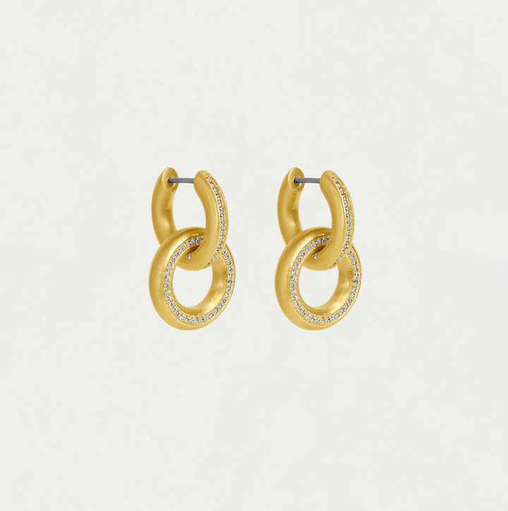 EARRINGS COLETTE PAVE DROP WHITE TOPAZ GOLD #78540