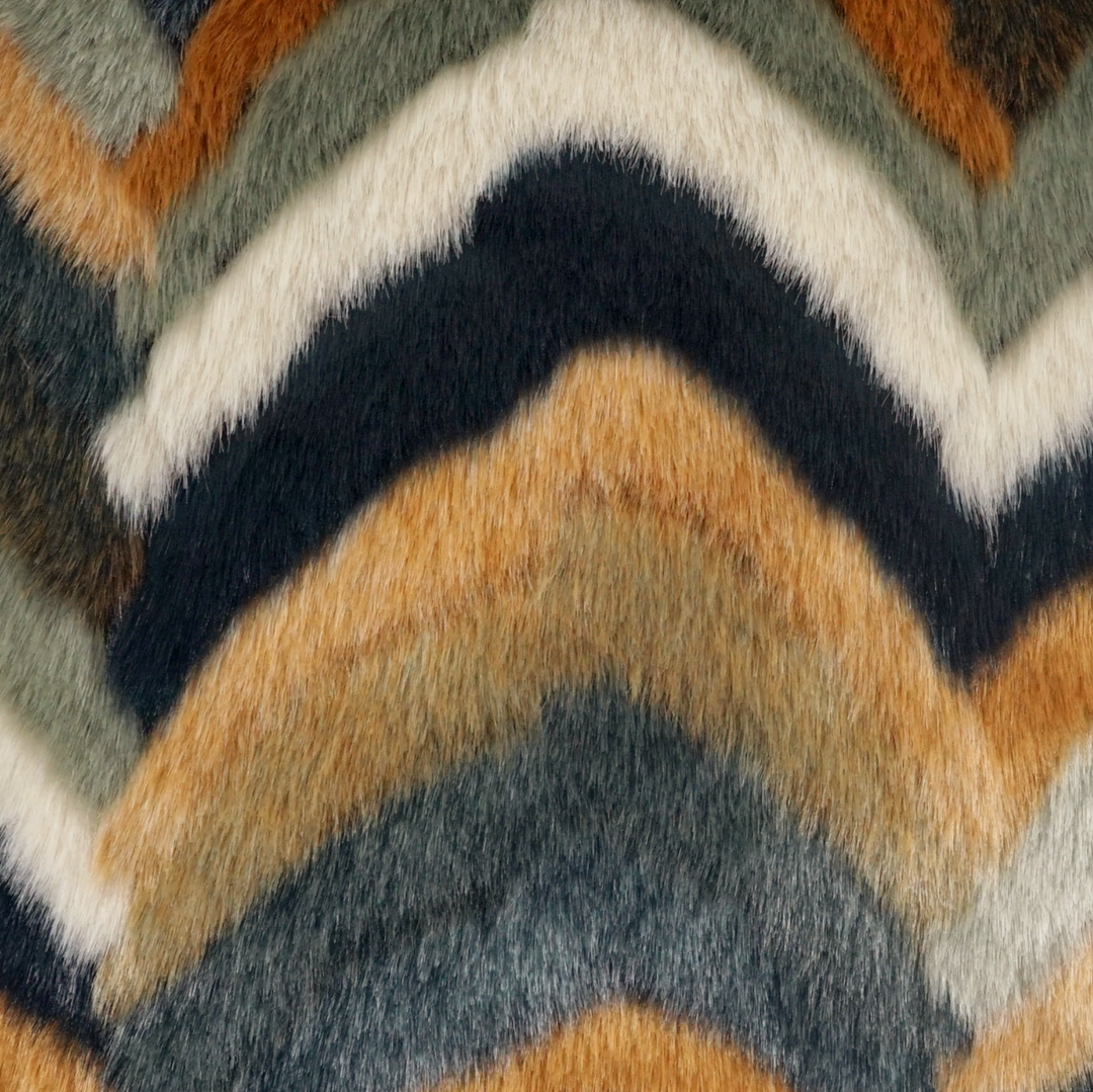 PILLOW FEATHER DOWN COLORED STIPES FUR 24X24