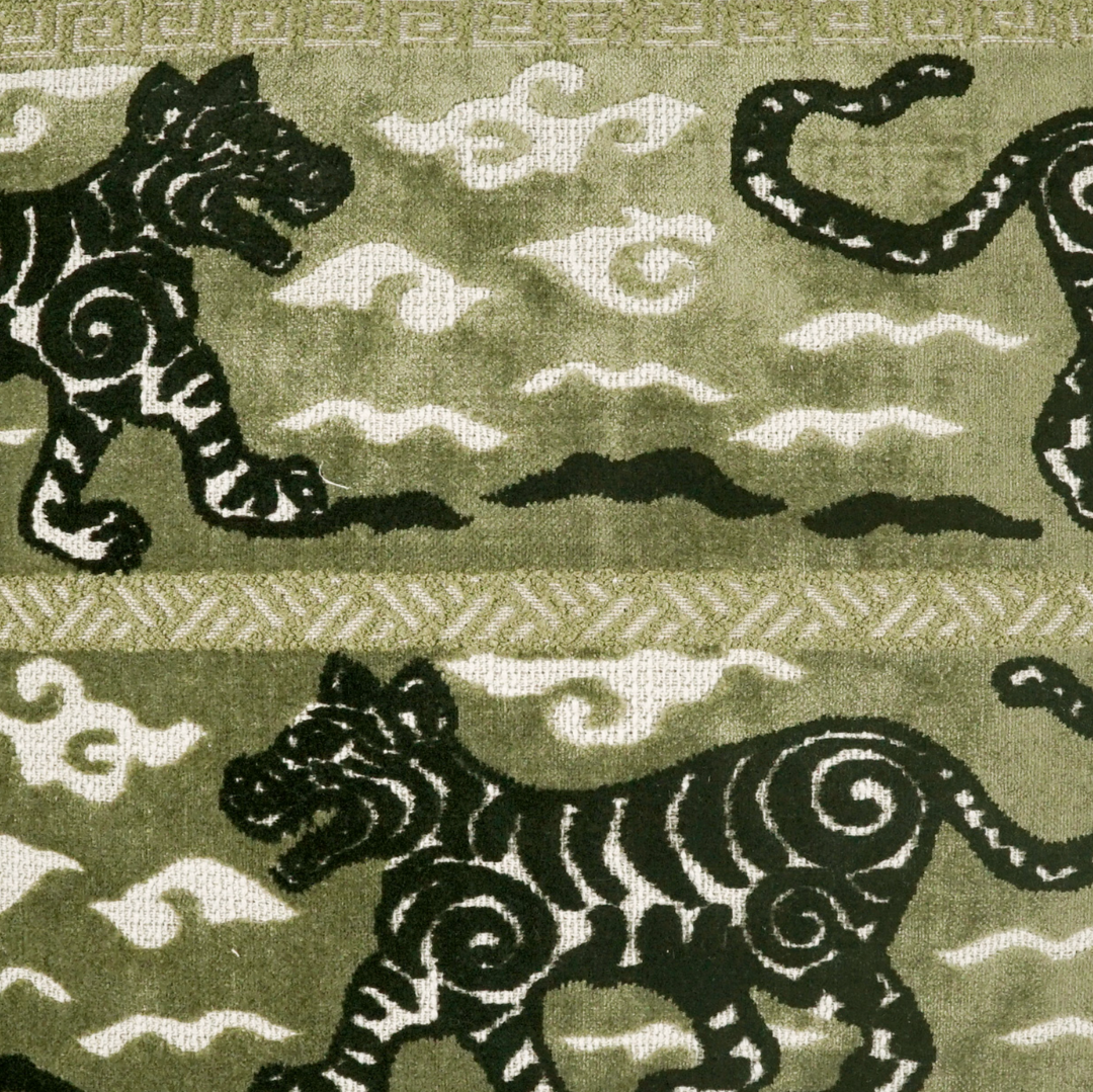 PILLOW FEATHER DOWN WILD TIGER SAGE 24X24