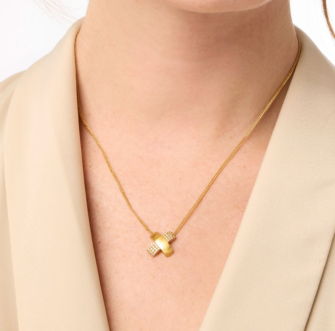 NECKLACE PAVE X DELICATE