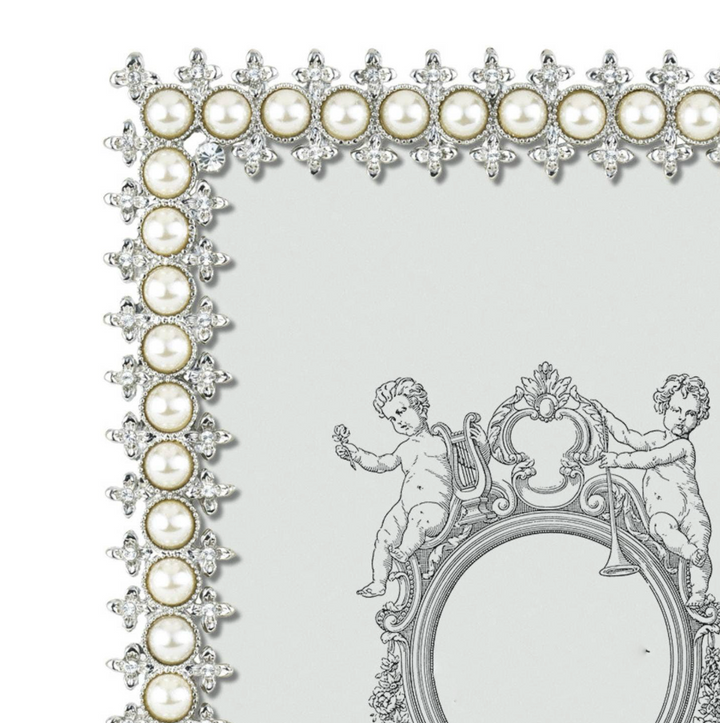 PHOTO FRAME CRYSTAL&PEARL SILVER