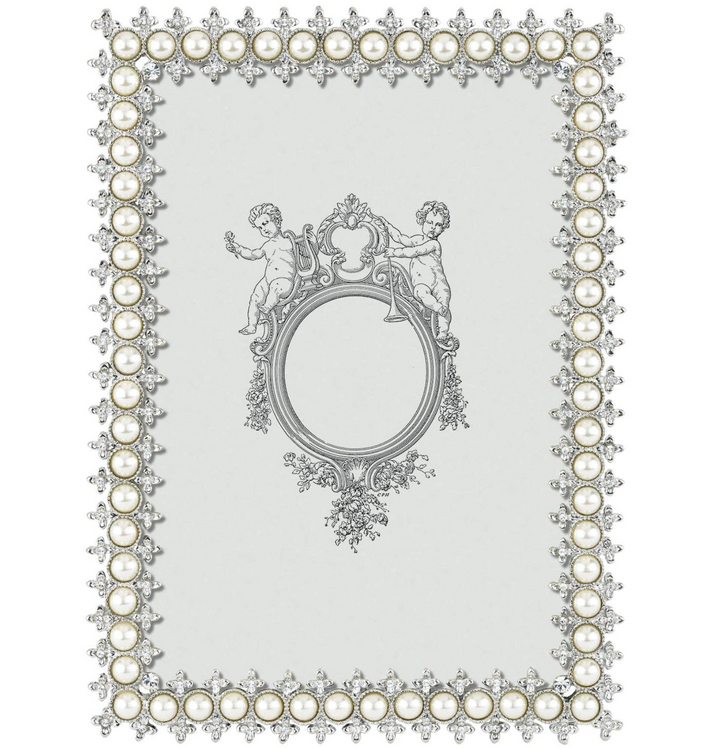 PHOTO FRAME CRYSTAL&PEARL SILVER