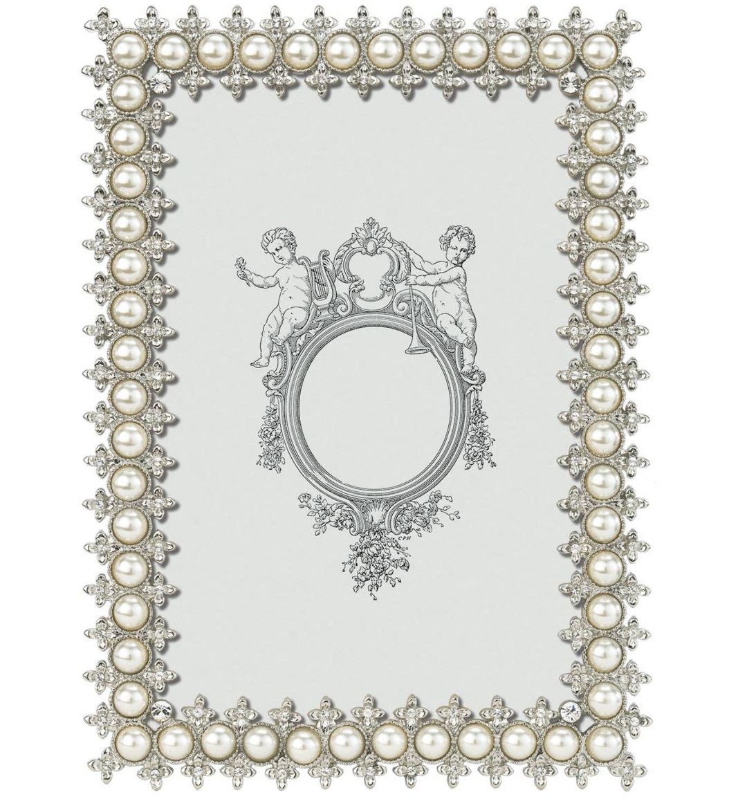 PHOTO FRAME CRYSTAL&PEARL SILVER