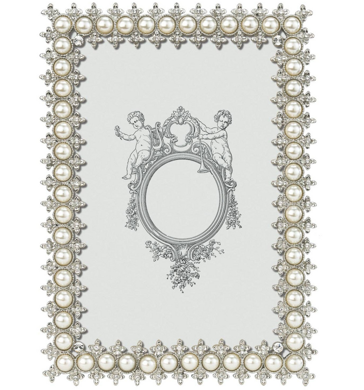 PHOTO FRAME CRYSTAL&PEARL SILVER