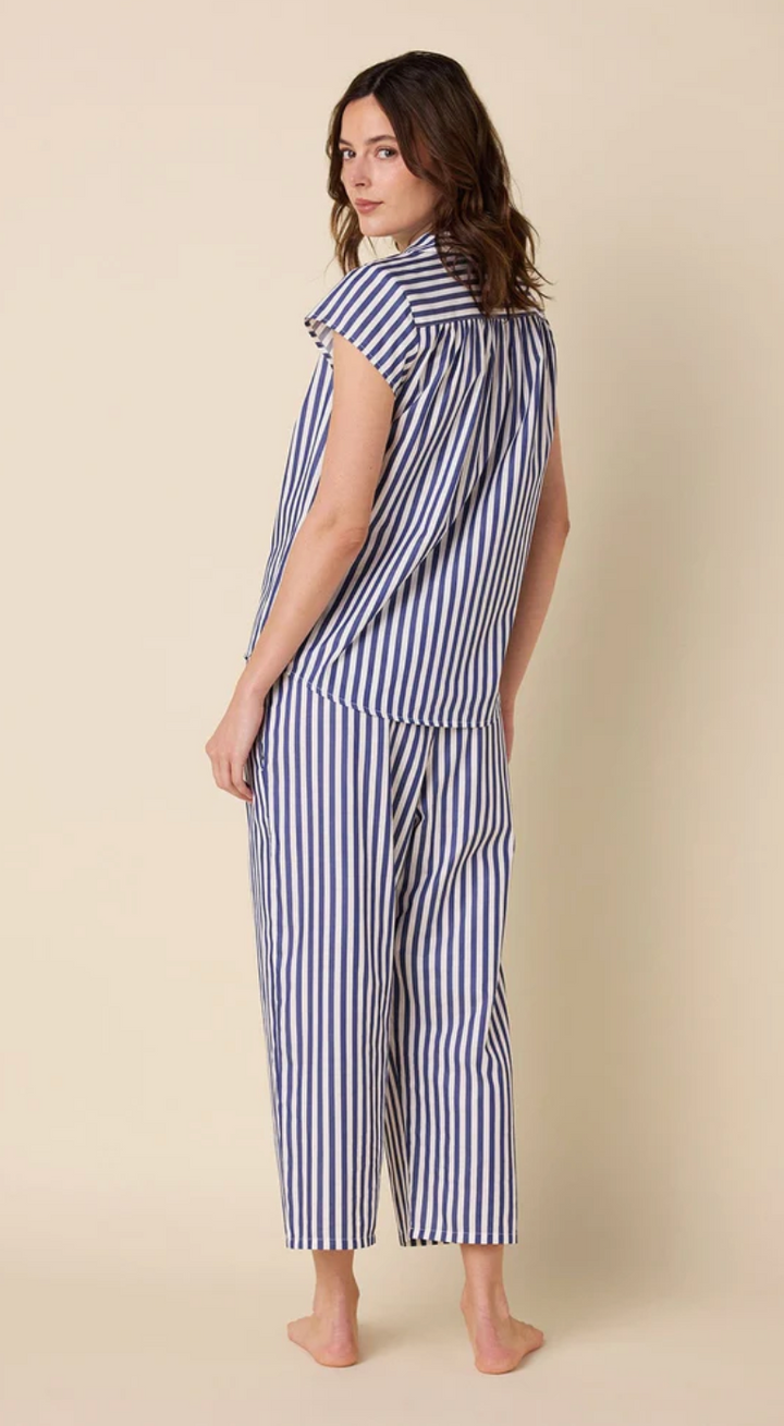 PAJAMA CAPRI CLASSIC STRIPE NAVY