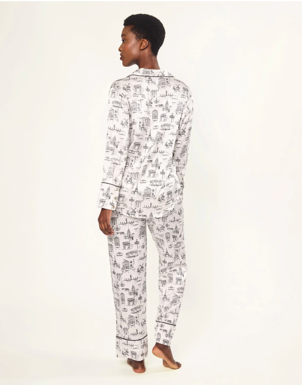 PAJAMA LONG SILK SLEEVE IN PARISIAN TOILE